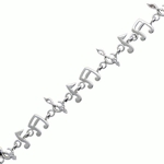 Sterling Silver Music Notes Bracelet with Cubic Zirconias